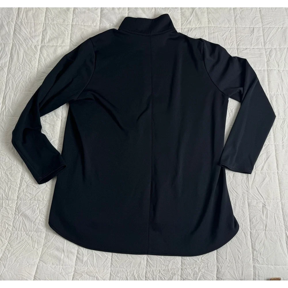 Nike Dri-FIT Womens Quarter Zip Pullover Black Long Sleeve Active Top XL